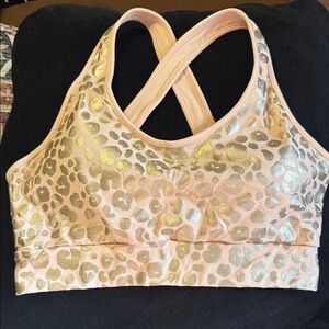 Electric Yoga Pink and Gold Leopard Sports Bra